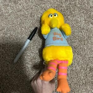Vintage 1983 PlaysKool 9” Sesame Street Big Bird w Blue Shirt Plush Toy